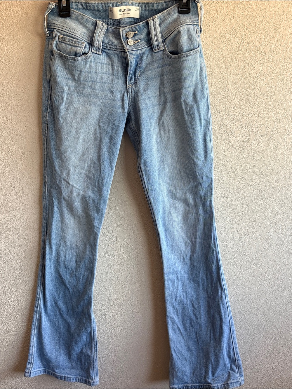 Hollister Light Wash Flare Jeans in Faded Blue